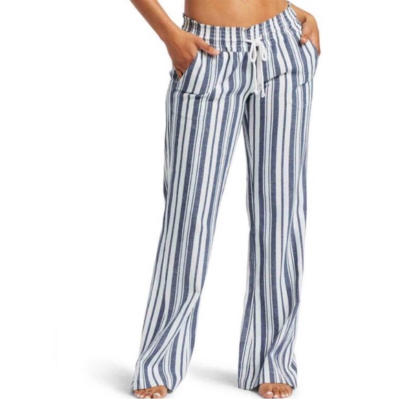 Roxy Pants - Women’s Roxy Oceanside Linen Pants Size XL